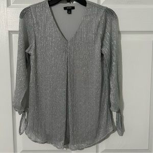 Alfani silver shimmery blouse